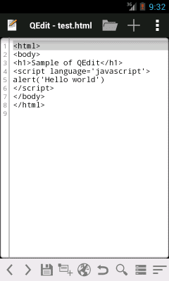 Screenshot of the application QEdit - Code Editor in Pocket - #2