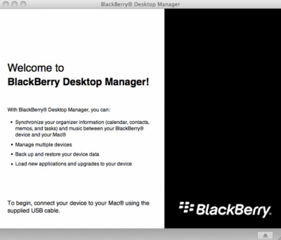 Screenshot of the application BlackBerry Desktop Manager - #1