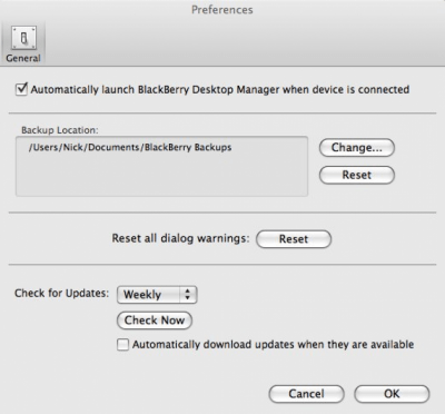 Screenshot of the application BlackBerry Desktop Manager - #2