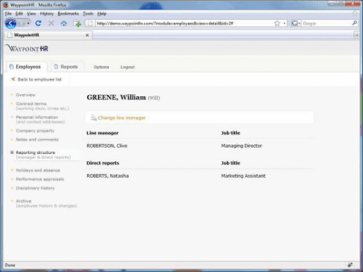 Screenshot of the application WaypointHR - #3