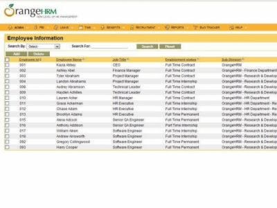 Screenshot of the application OrangeHRM - #3