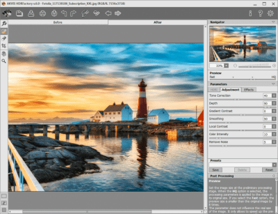 Screenshot of the application AKVIS HDRFactory - #1