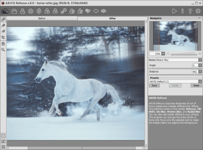 Screenshot of the application AKVIS Refocus - #1