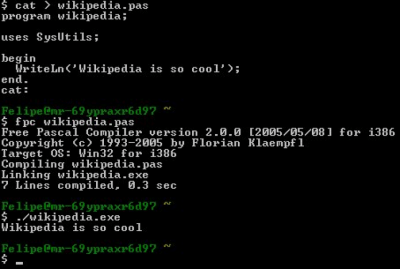 Screenshot of the application Free Pascal - #1
