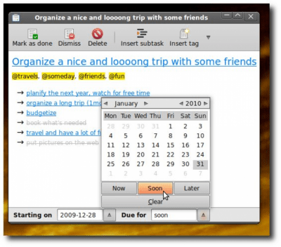 Screenshot of the application Getting Things GNOME! - #5