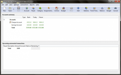 Screenshot of the application HomeBank - #3