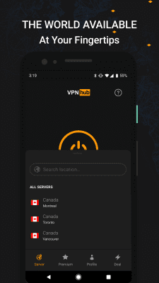 Screenshot of the application VPNhub - #3