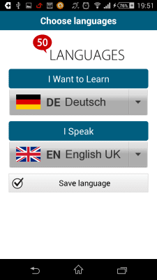 Screenshot of the application German 50 languages - #2