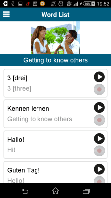 Screenshot of the application German 50 languages - #5