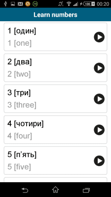 Screenshot of the application Ukrainian 50 languages - #5