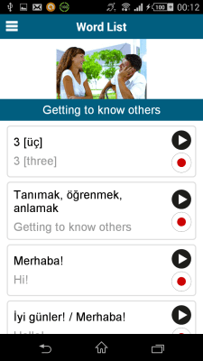 Screenshot of the application Turkish 50 Languages - #3