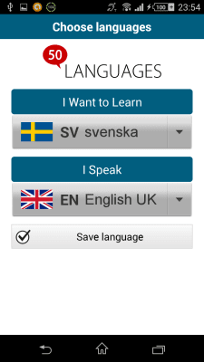 Screenshot of the application Swedish 50 languages - #1