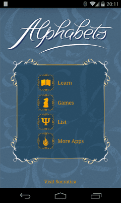 Screenshot of the application Alphabets - #1