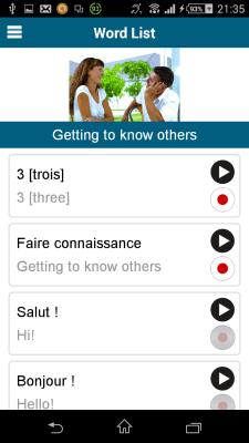 Screenshot of the application French 50 languages - #4