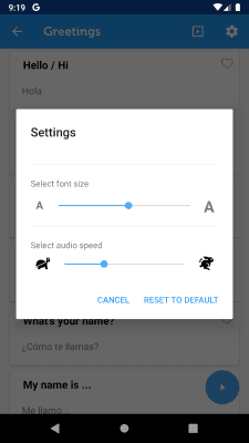 Screenshot of the application Learn Spanish Phrasebook - #4