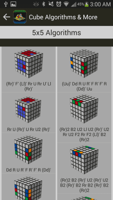 Screenshot of the application Rubik's Cube Algorithms and More - #4