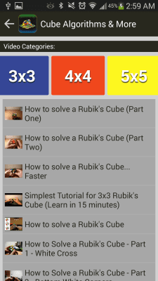 Screenshot of the application Rubik's Cube Algorithms and More - #5