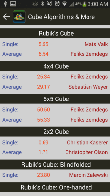 Screenshot of the application Rubik's Cube Algorithms and More - #6