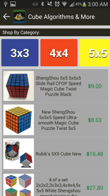 Screenshot of the application Rubik's Cube Algorithms and More - #7