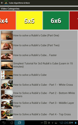 Screenshot of the application Rubik's Cube Algorithms and More - #9