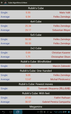 Screenshot of the application Rubik's Cube Algorithms and More - #10
