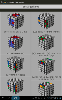 Screenshot of the application Rubik's Cube Algorithms and More - #11