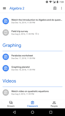 Screenshot of the application Google Classroom - #2