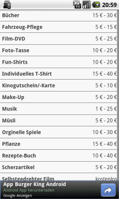 Screenshot of the application Geschenke-Ratgeber - #4