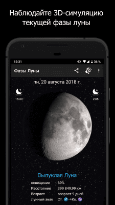 Screenshot of the application Phases of the Moon - #1