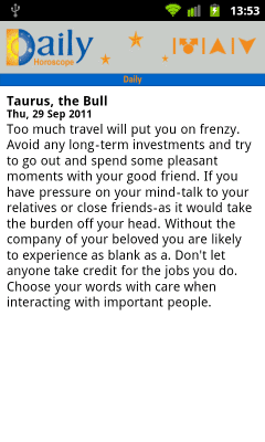 Screenshot of the application Daily-Horoscope - #3