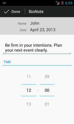 Screenshot of the application BioRhythms - #4