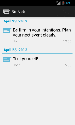 Screenshot of the application BioRhythms - #5