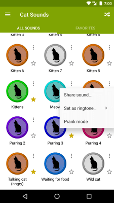 Screenshot of the application Cat Sounds - #2