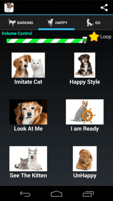 Screenshot of the application Dog Sounds - #3
