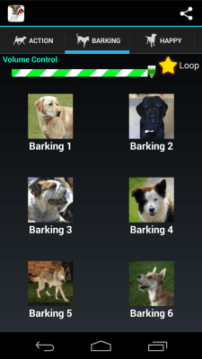 Screenshot of the application Dog Sounds - #4