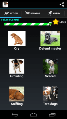 Screenshot of the application Dog Sounds - #5