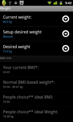 Screenshot of the application Pedometer - #7