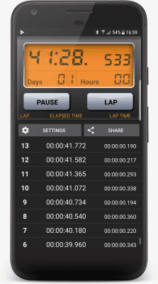 Screenshot of the application Stopwatch from C Mobile - #4