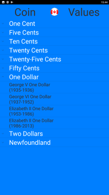 Screenshot of the application Canada Coin Price Guide - #4