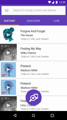 Screenshot of the application TrackID: Music recognition - #1