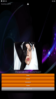 Screenshot of the application ARTPOP Lady Gaga Lyrics Quiz - #3