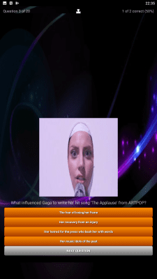 Screenshot of the application ARTPOP Lady Gaga Lyrics Quiz - #5
