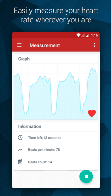 Screenshot of the application Pulse - measure your pulse - #1