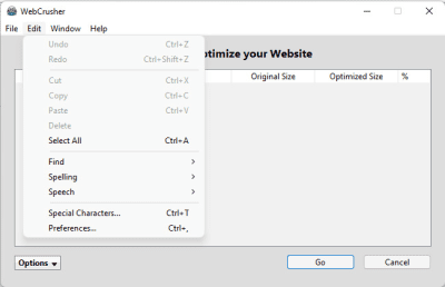 Screenshot of the application WebCrusher - #2