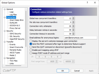 Screenshot of the application CuteFTP - #5