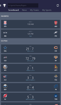 Screenshot of the application MSN Sports - points and statistics - #8