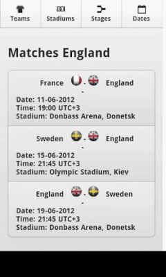 Screenshot of the application UEFA EURO 2012 Calendar of Games - #3