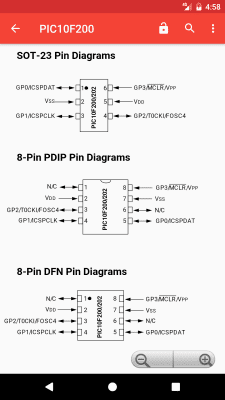 Screenshot of the application PICmicro Database - #3