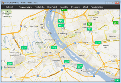 Screenshot of the application Weather Watcher Live - #3