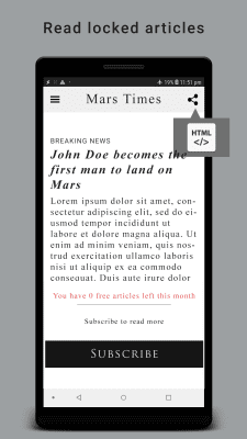 Screenshot of the application HTML Reader/ Viewer - #5